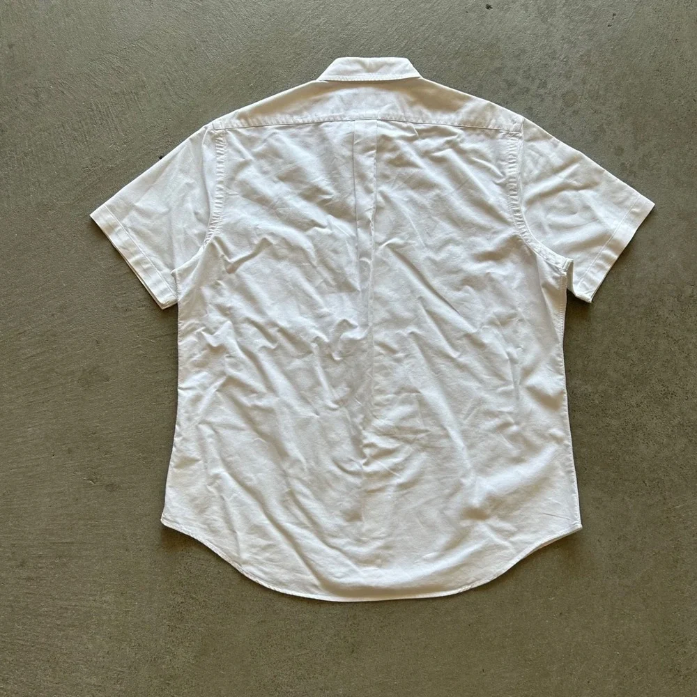 Polo Ralph Lauren Shirt Mens Large White Classic Fit Short Sleeve Button Down